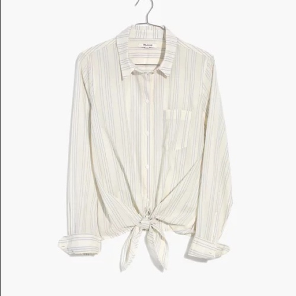 Madewell Tie-Front Shirt in Stripe